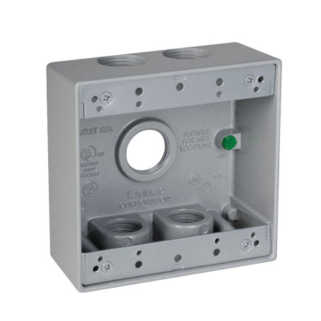 (image for) Box 2-Gang Outdoor Outlet Gray