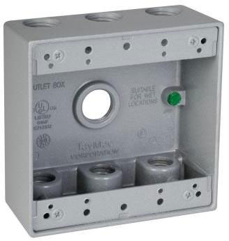 (image for) Box 2-Gang Outdoor Outlet Gray