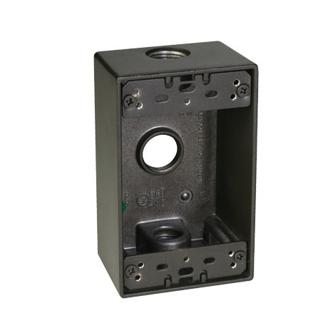 (image for) Box 1-Gang Outdoor Outlet Brnz