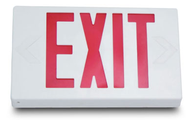 (image for) Exit Light W/Bat B/Up Red Led