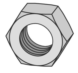 (image for) Strut Hex Nut 3/8" 10/Bg