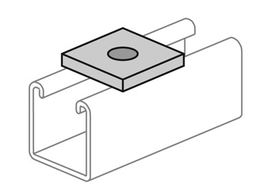 (image for) Strut Square Washer 5/16" 5/Bg