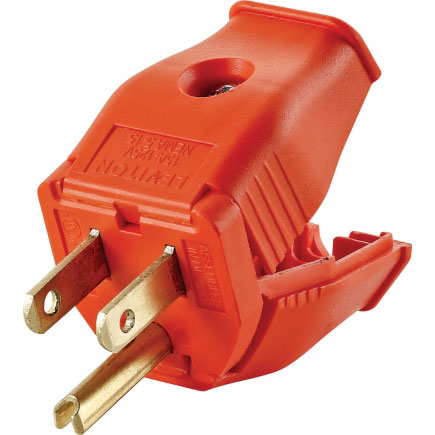 (image for) Plug 3-Wire Grnd Hinged Orange