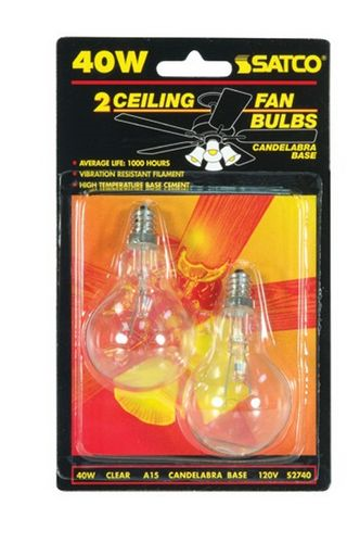 (image for) Bulb 40w Clear Candelabra 2pk