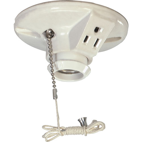 (image for) Lampholder Porcelain W/Outlet