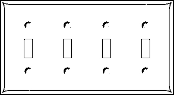 (image for) Plate 4-Gang Switch White