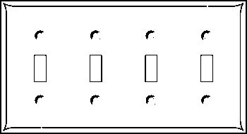 (image for) Plate 4-Gang Switch Ivory