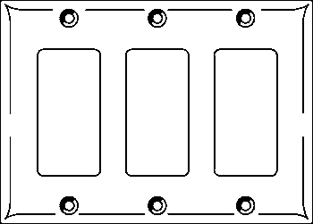 (image for) Plate 3-Gang Decorator White