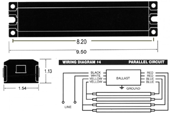 (image for) Ballast Electronic 4-Lamp 277v