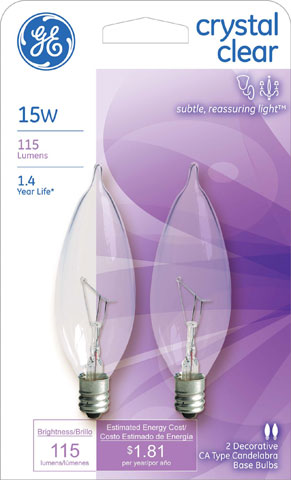 (image for) Bulb 15w Bent-Tip Decor Clear