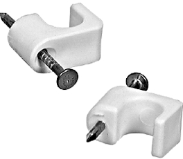 (image for) Staple 1/4" Coaxial Wht Plastc