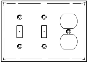 (image for) Plate 3-Gng (2)swtch&Duplx Wht