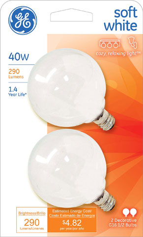 (image for) Bulb 40w Globe White 2/Cd