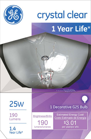 (image for) Bulb 25w Globe Clear