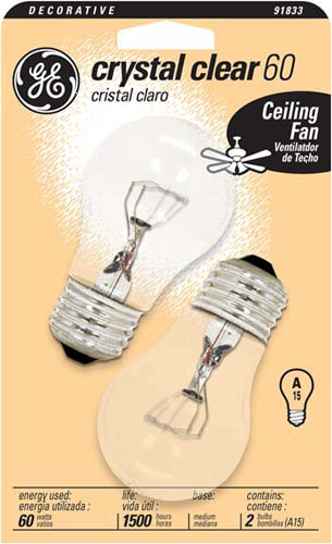 (image for) Ceiling-Fan Bulb 60w Clear 2pk