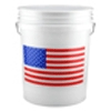 (image for) Pail 5-Gal Usa Flag Wh Plastic