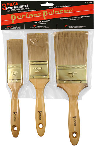 (image for) Brush Set Poly Wood Hdl 3-Pc