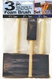 (image for) Paint Brush Set Foam 3 Piece