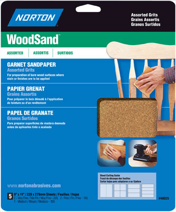 (image for) Sandpaper Garnet 9x11"asst 5pk