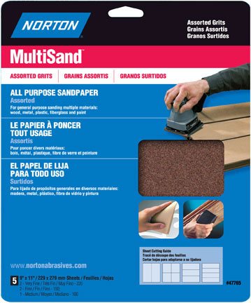 (image for) Sandpaper Al.Ox 9x11"5-Pc Asst