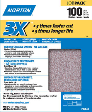 (image for) Sandpaper 3x 100gr Job Pack