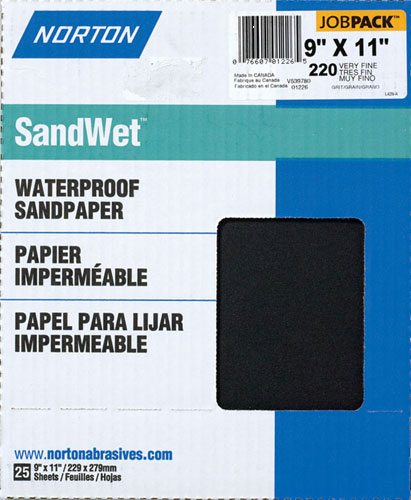 (image for) Sandpaper Wet 9x11" 220a 25/Pk