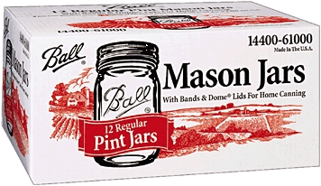 (image for) Mason Jar W/Cap Pt Reg 12/Bx