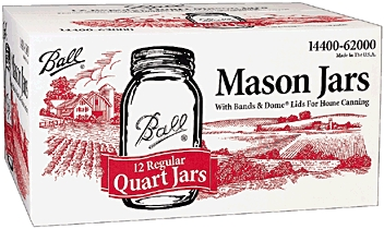 (image for) Mason Jar W/Cap Qt Reg 12/Bx