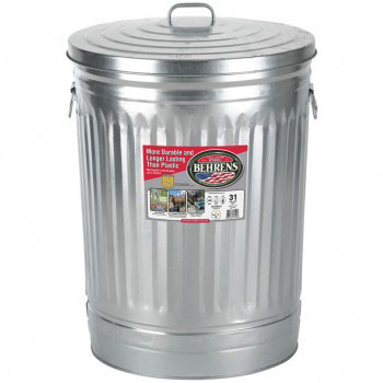 (image for) Trash Can 31-Gal Galv W/Lid