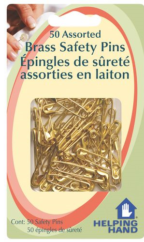 (image for) Safety Pin Brass Assorted 50pc