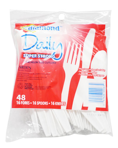 (image for) Cutlery Asmt White Dmnd 48/Bg
