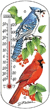 (image for) Thermometer Tube Birds Decro