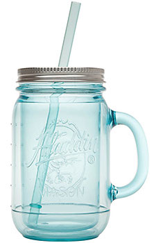 (image for) Tumbler 20 Oz Mason Jar Blue - Click Image to Close