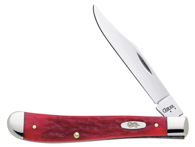 (image for) Knife Dk Red Bone Slimline Tra - Click Image to Close