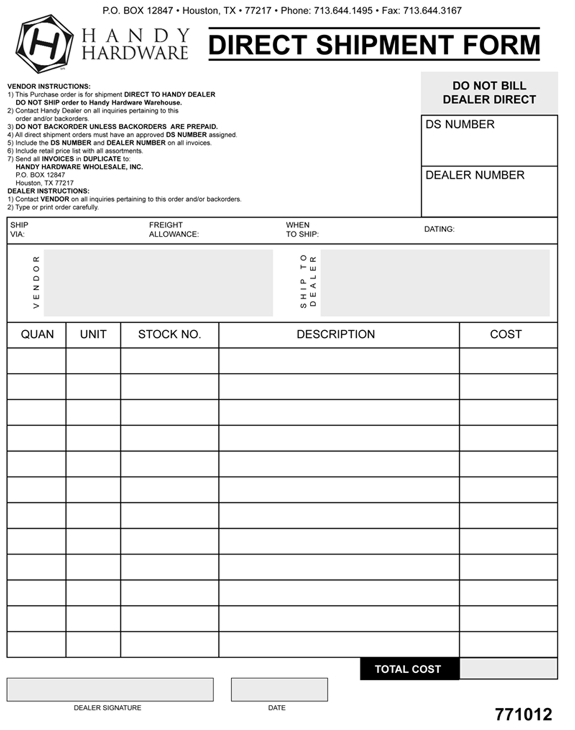 (image for) Forms Ship Order