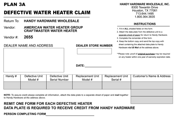 (image for) Store Supplies: Defective, Shortage Forms