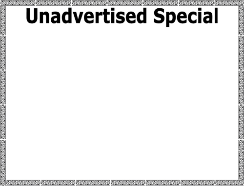 (image for) Sign "unadvertised Special"25p